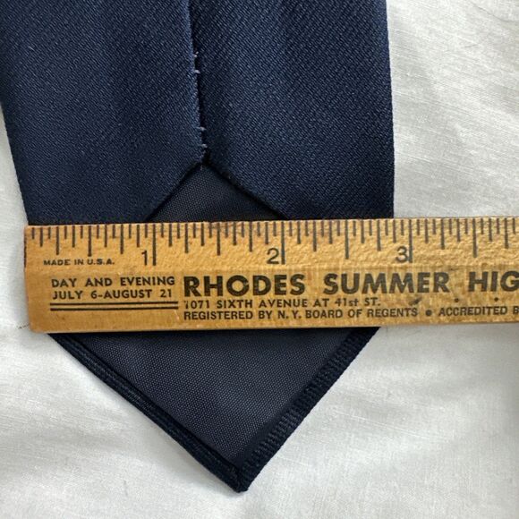 Reine Seide Italy Men's Dark Blue With Sailing Ship 100% Silk Tie Nautical 2.75” - Picture 8 of 8